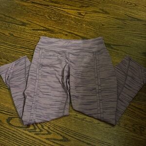tek gear Purple and White Striped Performance Leggings